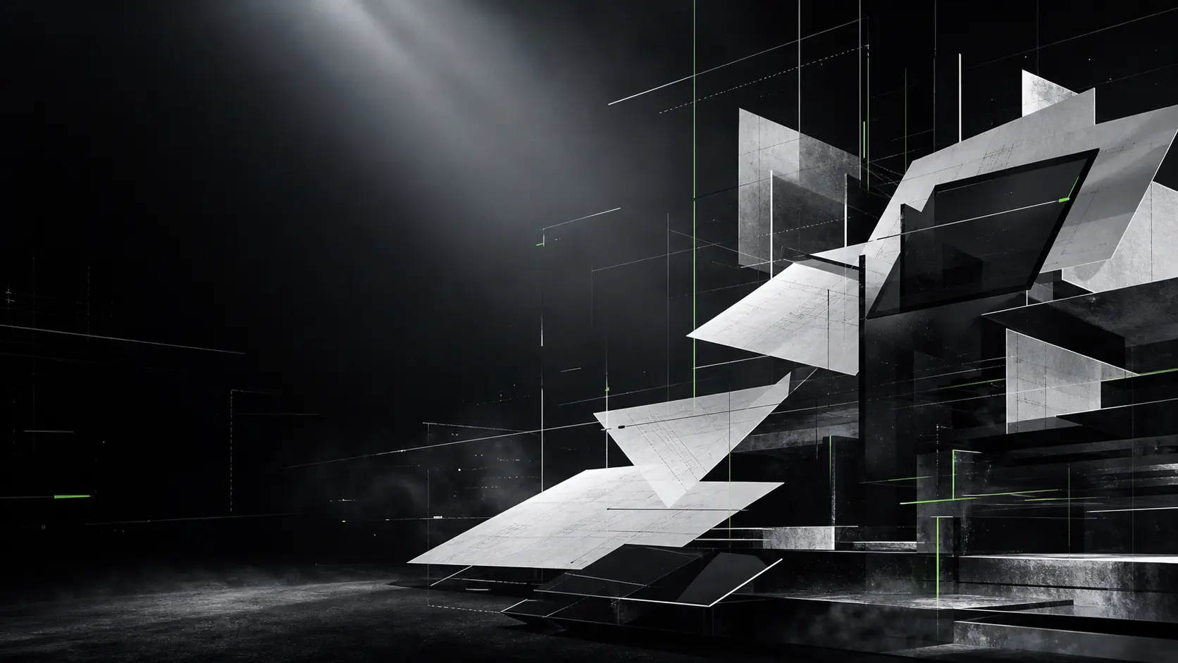 Abstract composition evoking the structure of thought